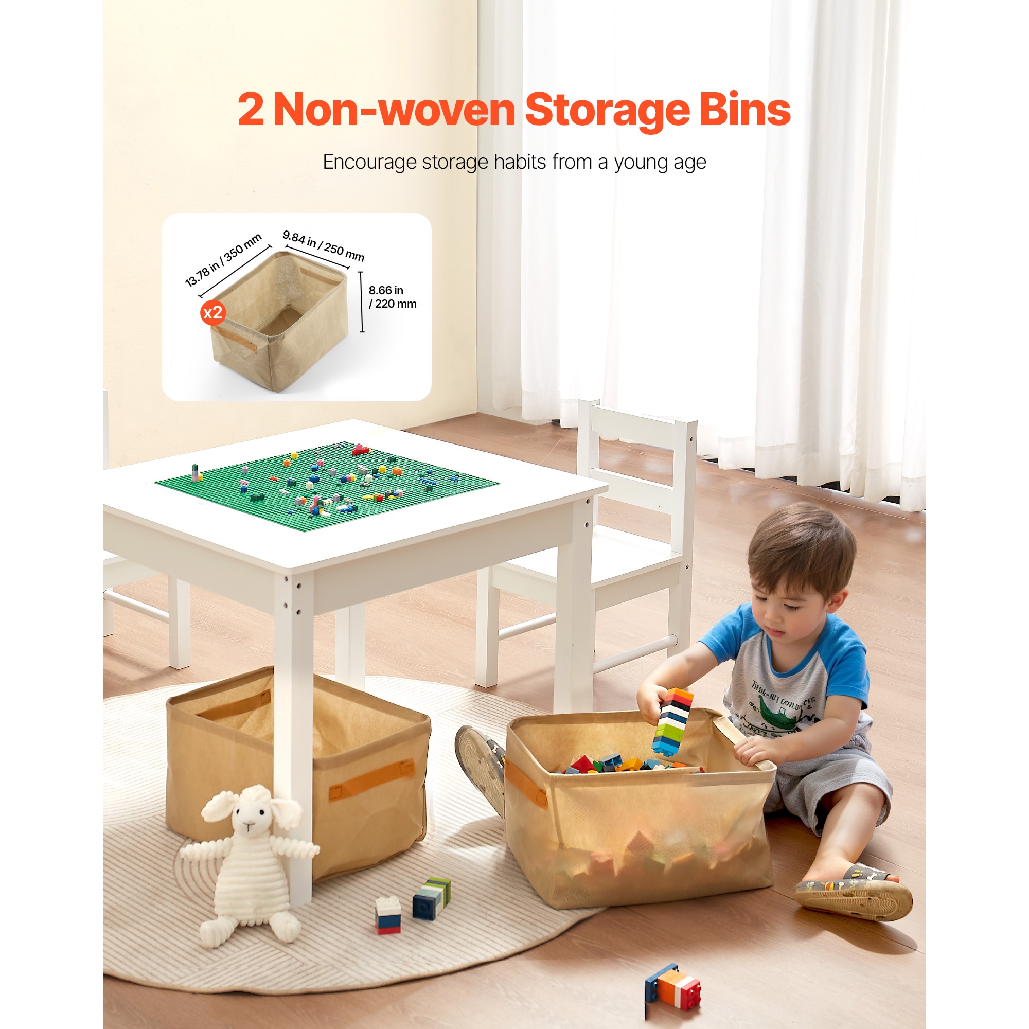 Kids Activity Table And Chairs Set With Storage For Toddlers_voghion.com